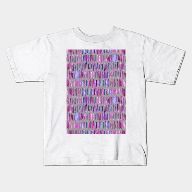 Messy Watercolor Stripes in Pink and Purple Kids T-Shirt by micklyn